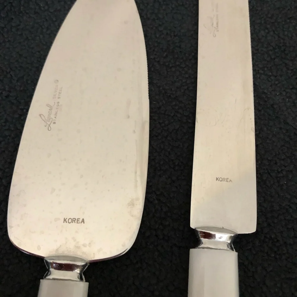 Leonard Silver Stainless Steel Wedding Knife Set